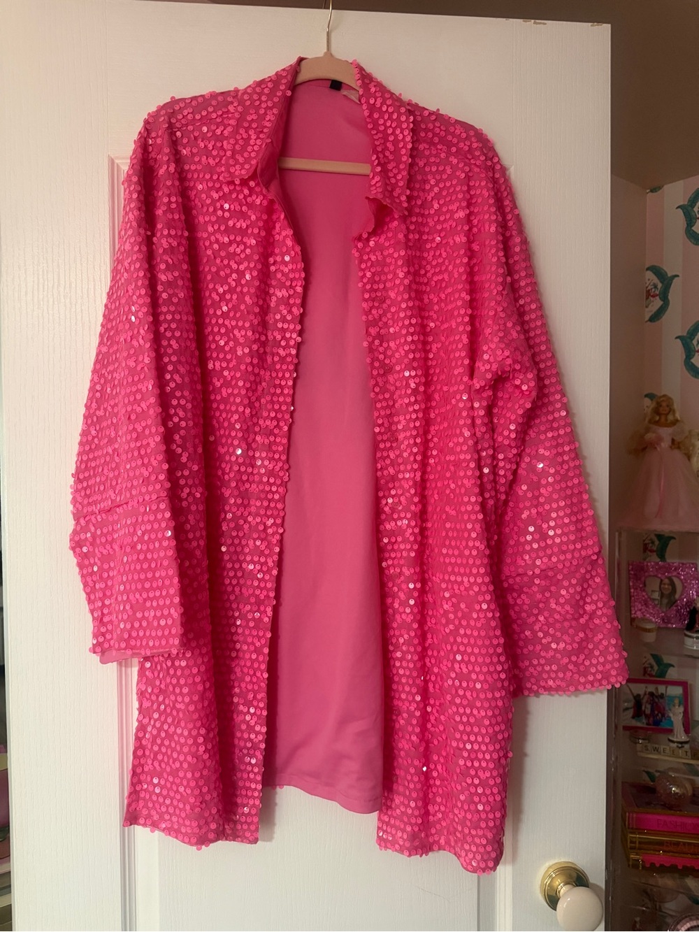 H & M  Women’s Pink Sequin Jacket Coat